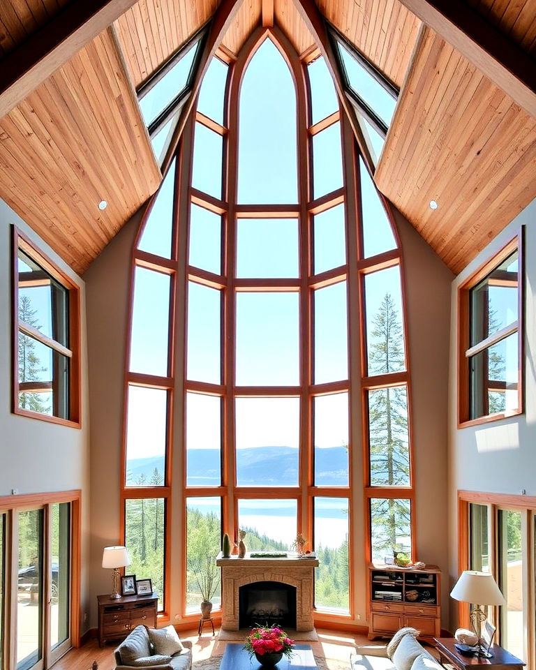 floor to peak windows to vaulted ceiling - 20 Vaulted Ceiling Window Ideas