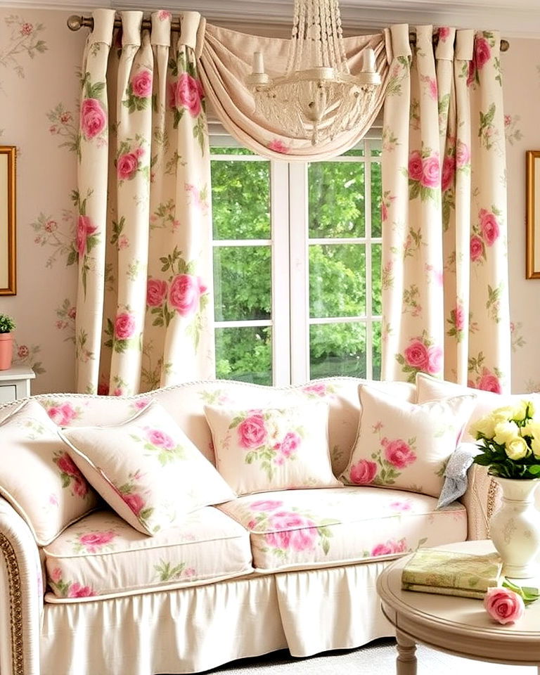 floral patterns to enhance shabby chic interior - 25 Shabby Chic Interior Design Ideas