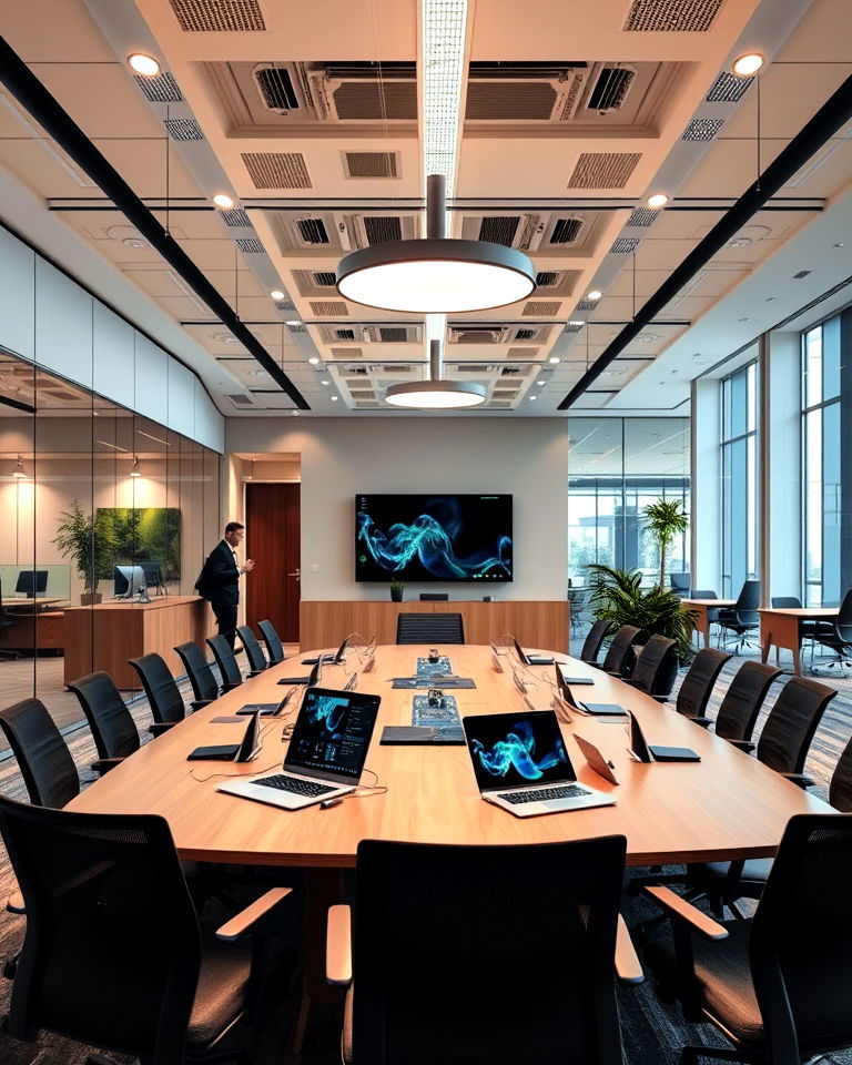 focus on smart technology integration - 25 Corporate Office Interior Design Ideas