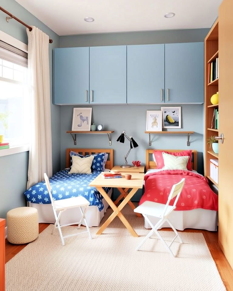 foldable furniture for boy and girl shared small room - 40 Boy and Girl Shared Small Room Ideas