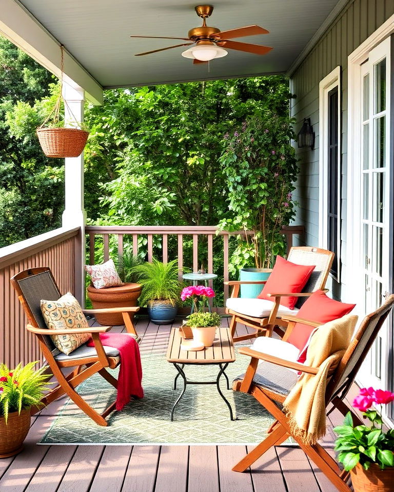 folding furniture is a practical solution for veranda - 40 Veranda Ideas
