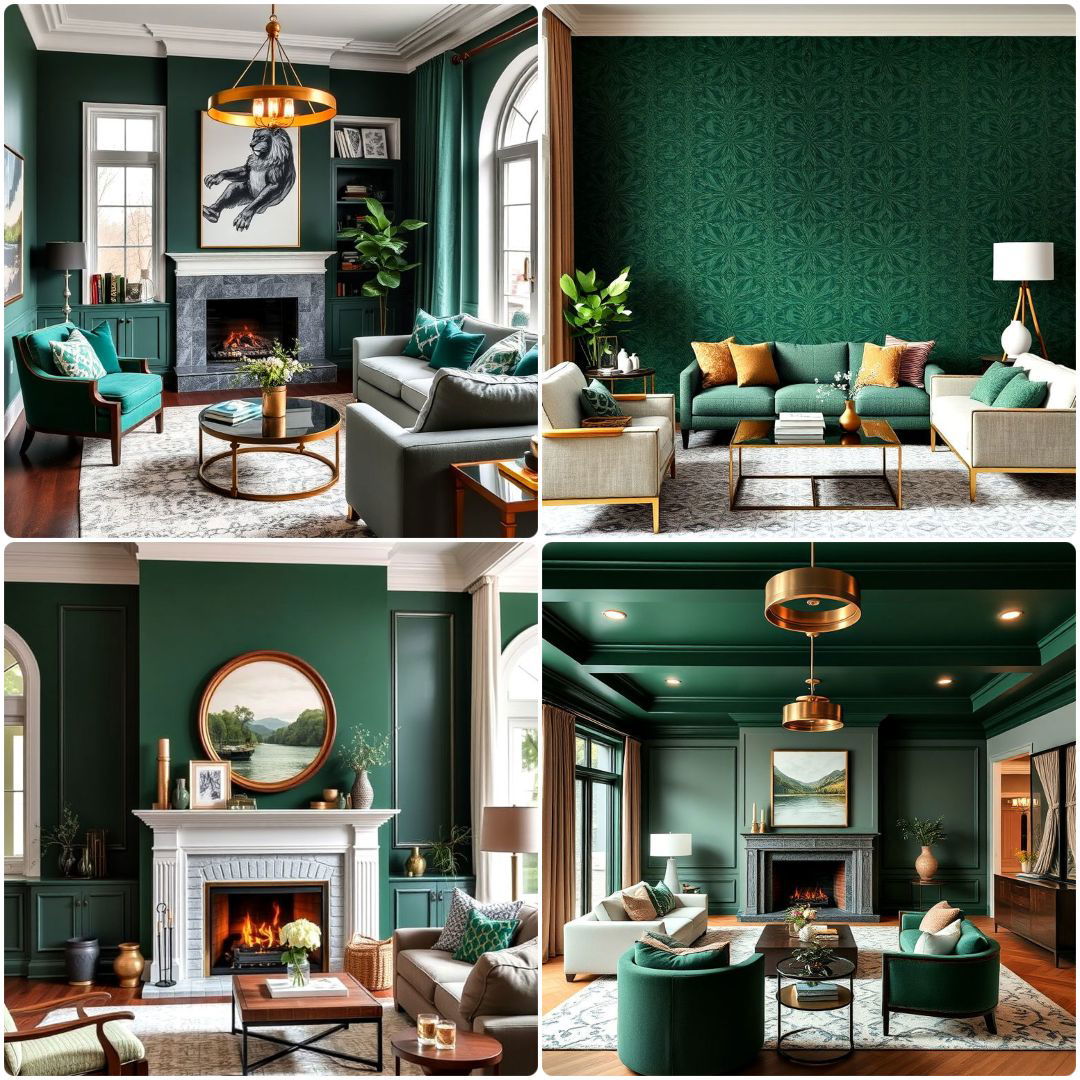 forest green living room ideas