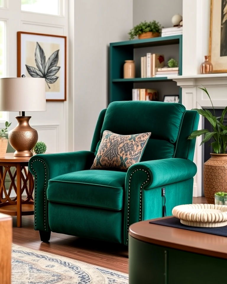 forest green recliner living room - 25 Forest Green Living Room Ideas
