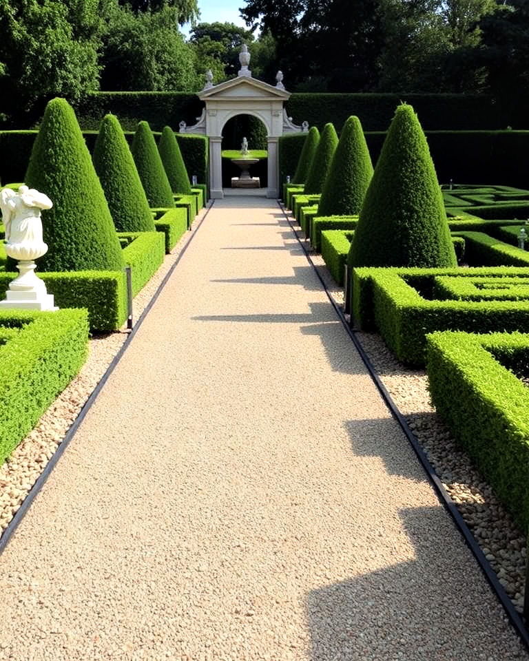 formal gravel pathway - 20 Pea Gravel Walkway Ideas