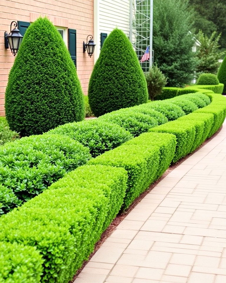 formal hedge rows front yard boxwood shrubs - 15 Front Yard Boxwood Shrubs
