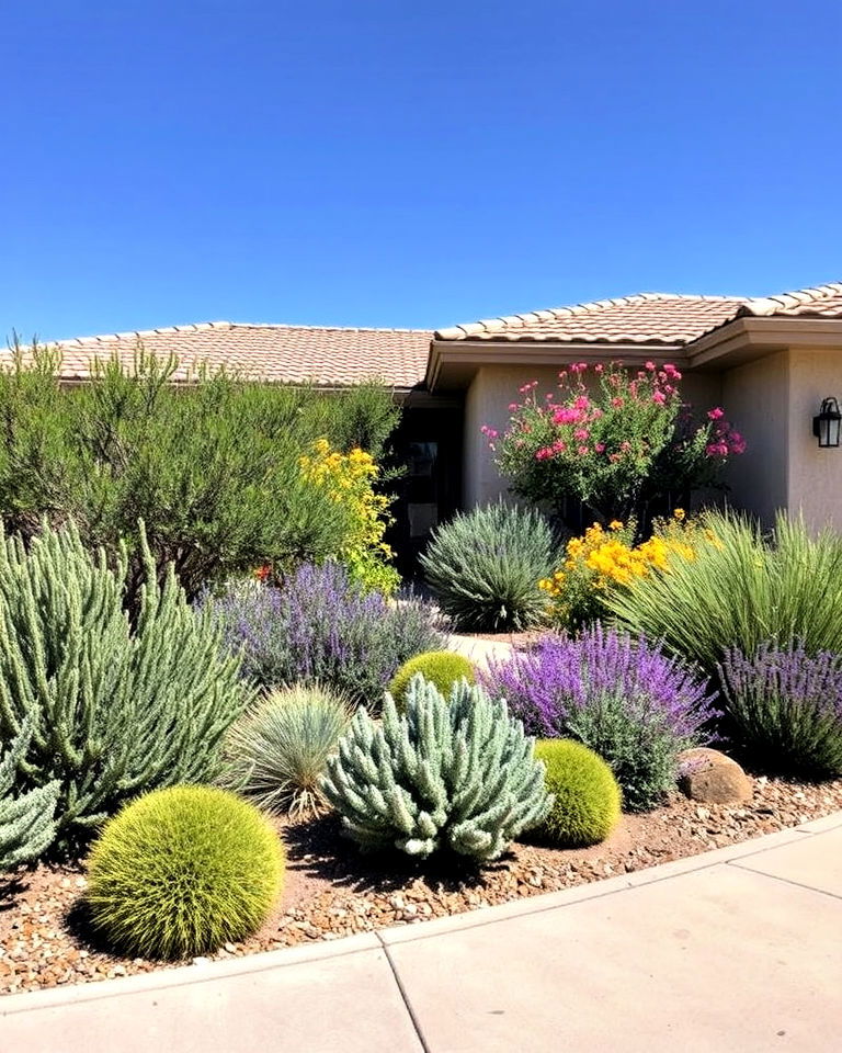 frame the yard with native shrubs front yard landscaping - 25 Arizona Front Yard Landscaping Ideas