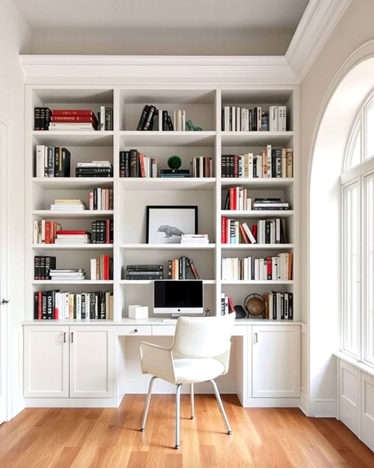 freestanding bookcases home office library - 25 Home Office Library Ideas