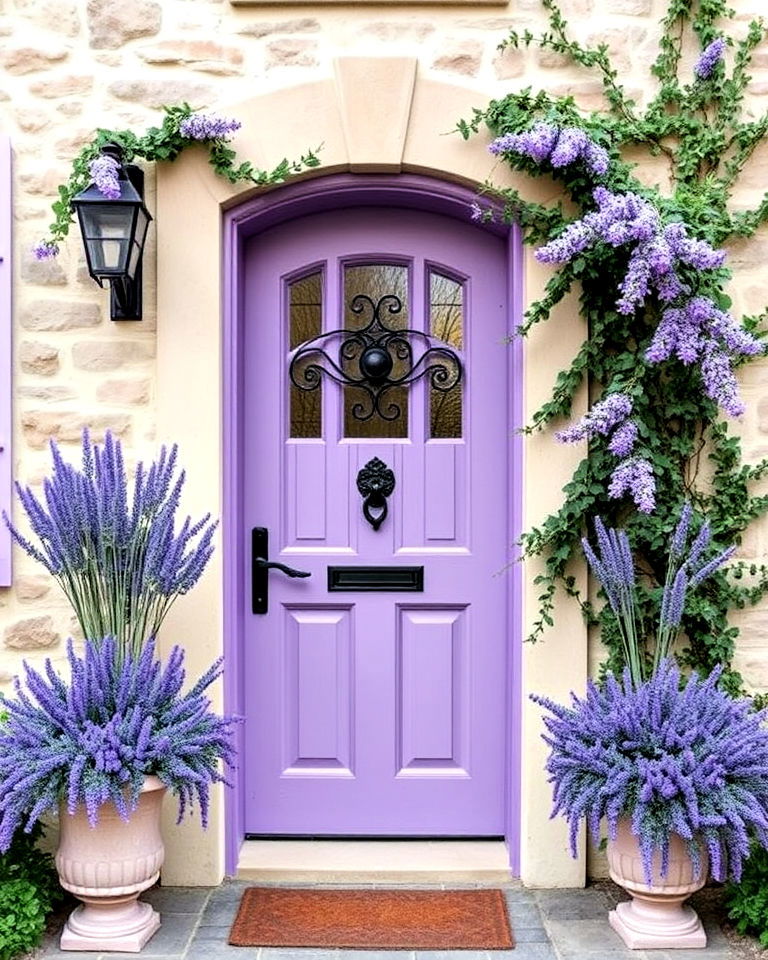 french country romance front door - 15 Lavender Front Door Ideas