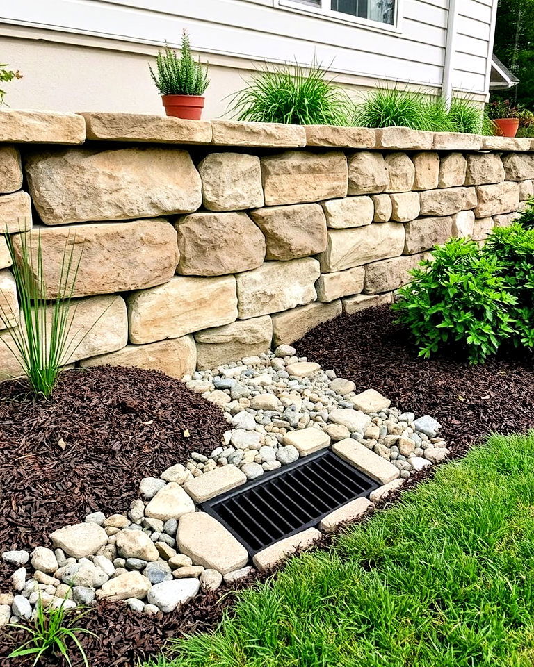french drains with retaining walls - 15 French Drain Landscaping Ideas