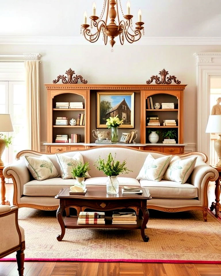 french provincial sofas for classic elegance living room - 30 French Country Living Room Ideas