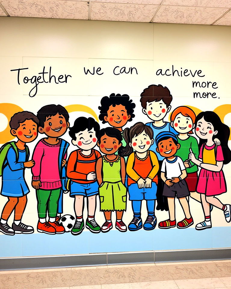 friendship and unity mural - 40 School Mural Ideas