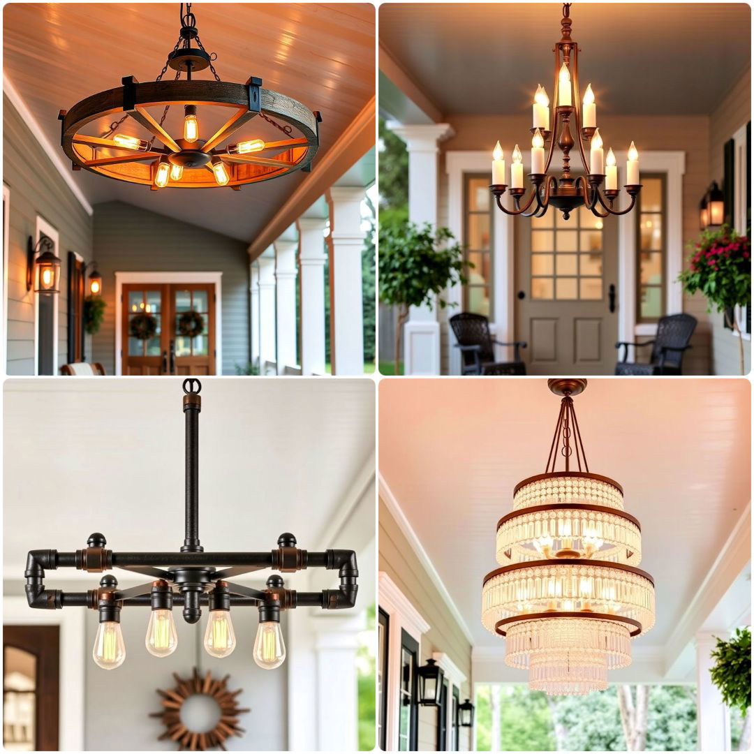 front porch chandelier ideas