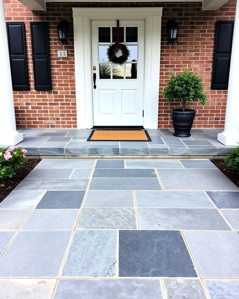 front porch traditional bluestone slabs - 15 Bluestone Front Porch Ideas