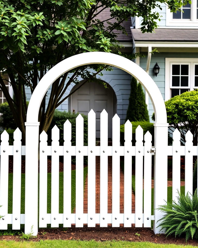 front yard arched picket fence - 15 Front Yard Picket Fence Ideas