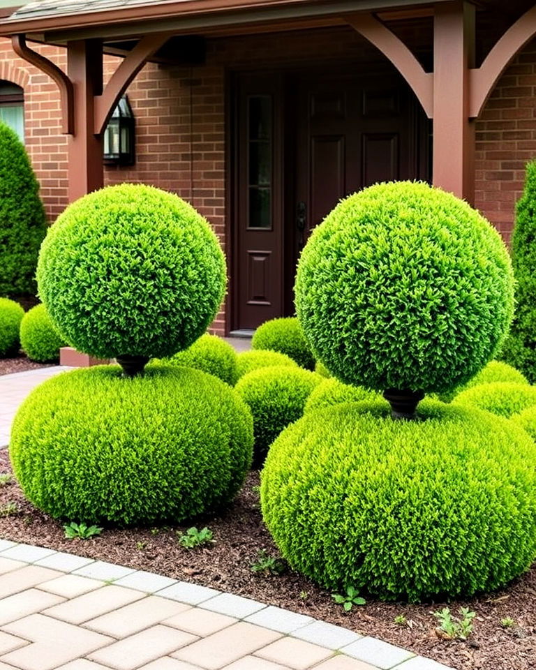 front yard boxwood topiary accents - 20 Front Yard Boxwood Designs