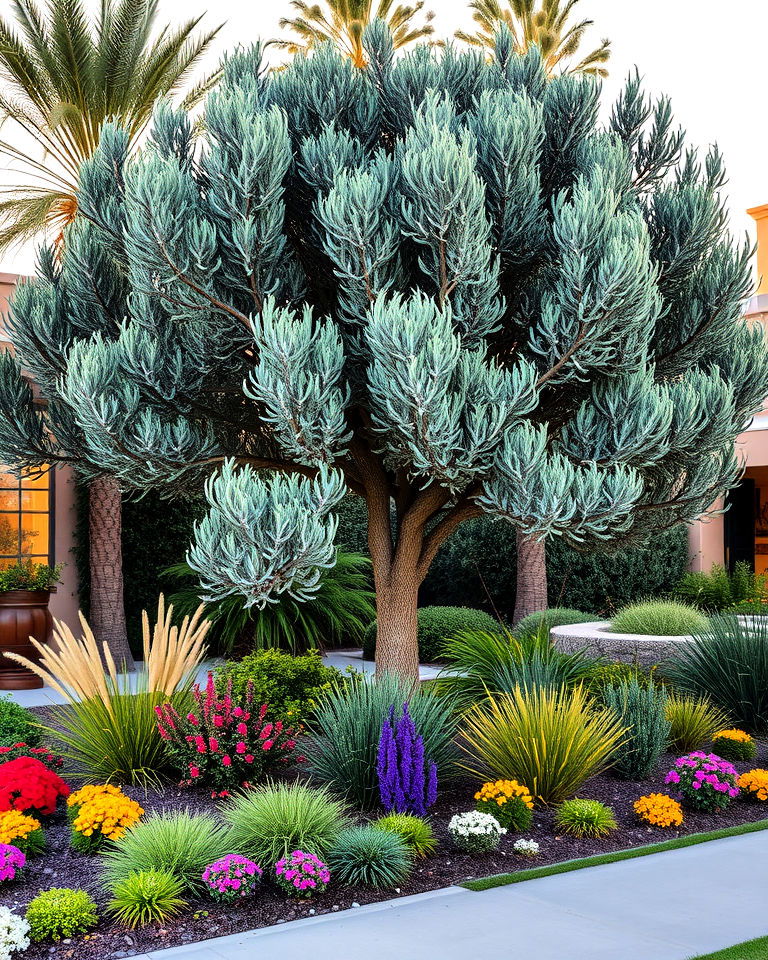 front yard combine with mixed borders - 15 Front Yard Olive Tree Landscape Ideas