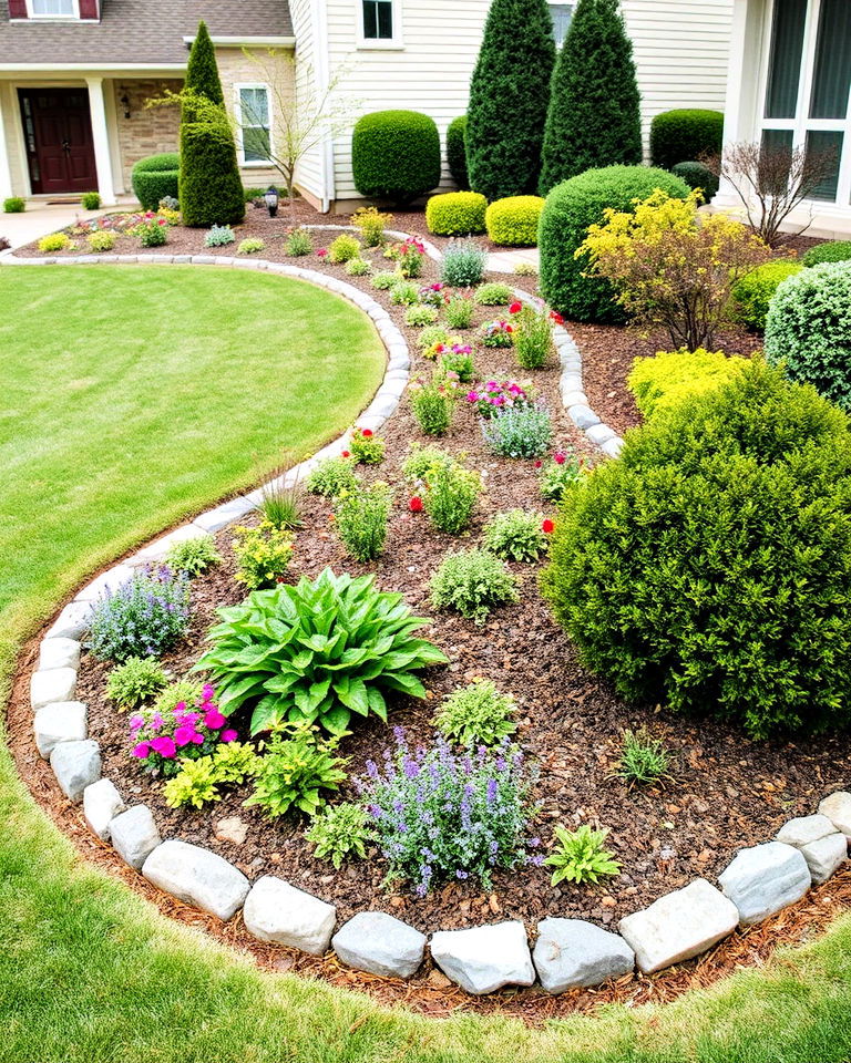 front yard curved berm design - 20 Front Yard Berm Ideas