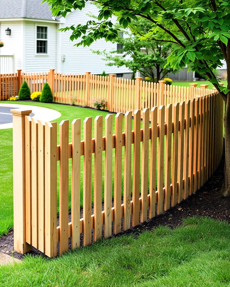 front yard curved picket fence - 15 Front Yard Picket Fence Ideas