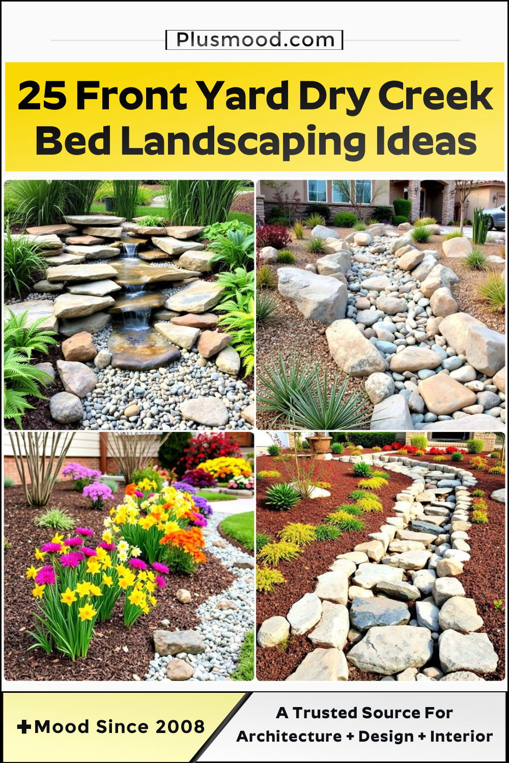 front yard dry creek bed landscaping ideas to copy