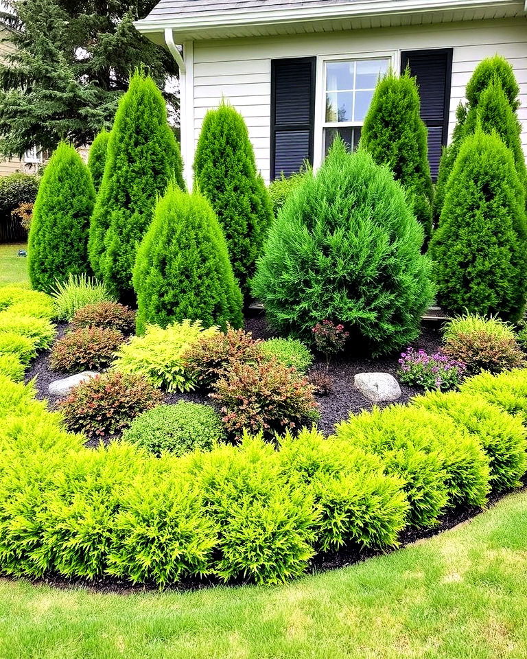 front yard evergreen berm - 20 Front Yard Berm Ideas