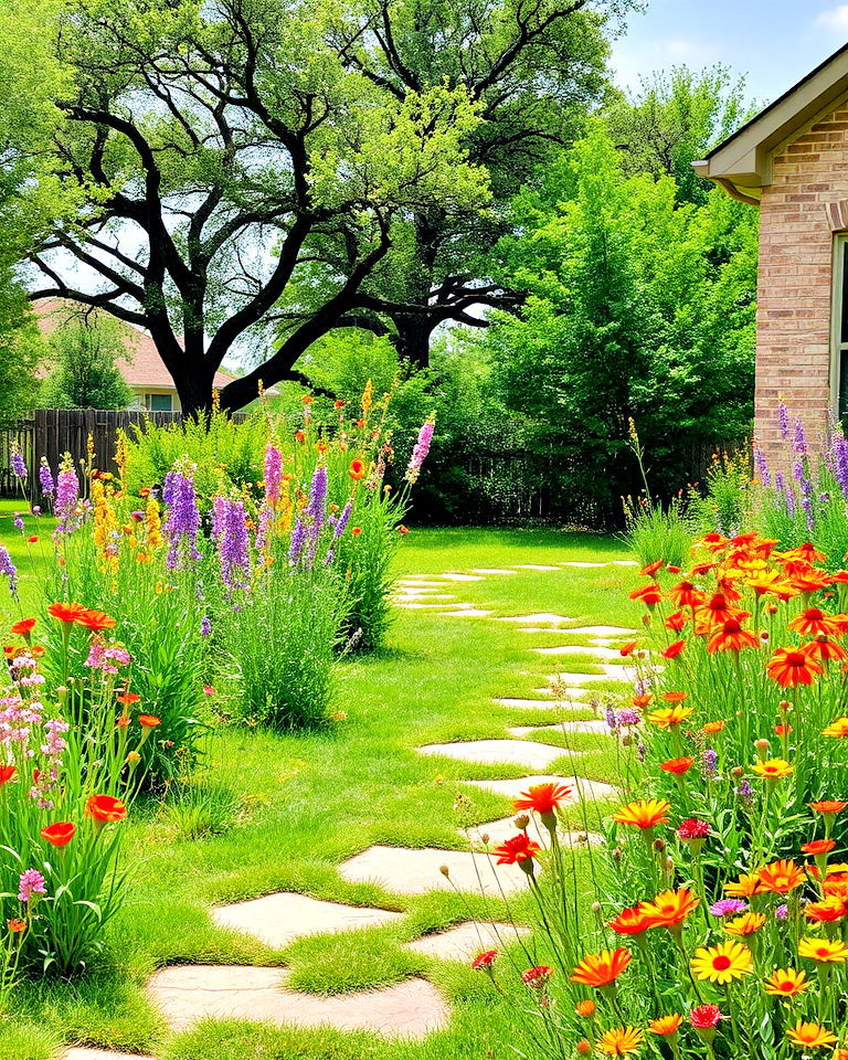 front yard into a picturesque wildflower meadow - 25 Texas Front Yard Landscaping Ideas