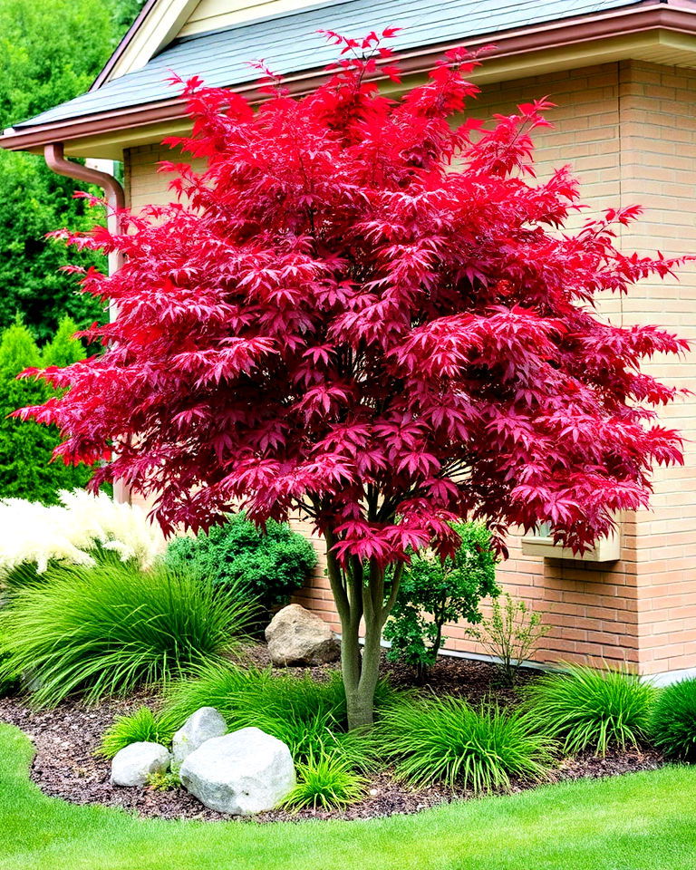 front yard japanese maple tree corners accent - 20 Front Yard Japanese Maple Tree Landscaping Ideas