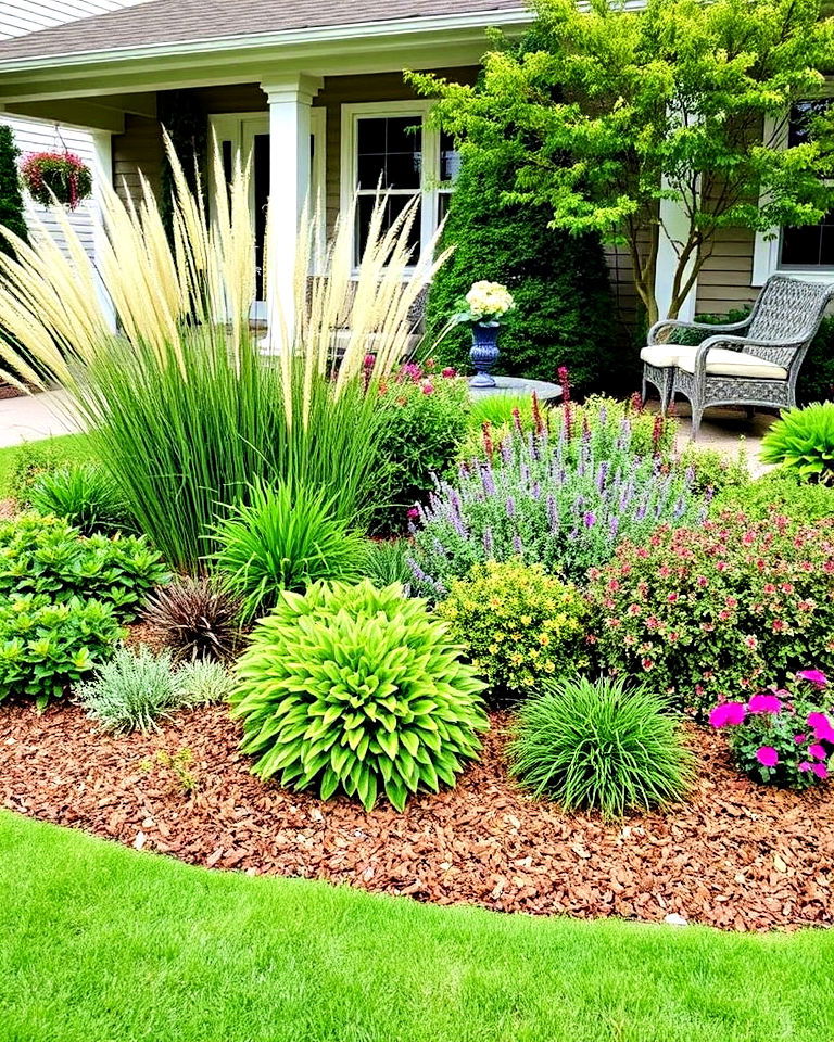 front yard layered planting berm - 20 Front Yard Berm Ideas