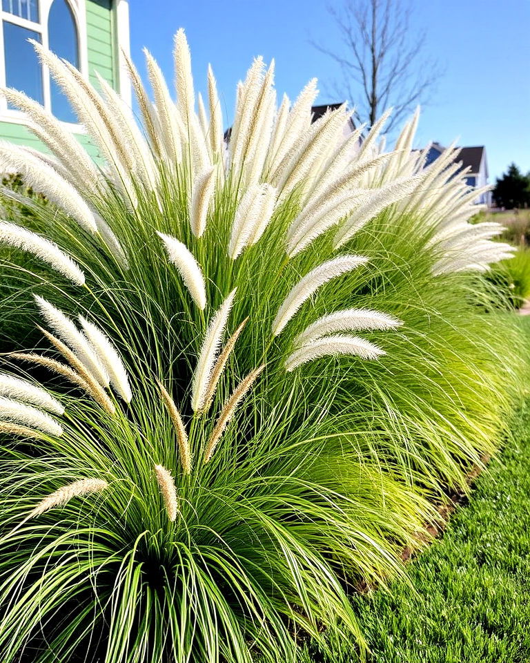 front yard mixed grasses berm - 20 Front Yard Berm Ideas