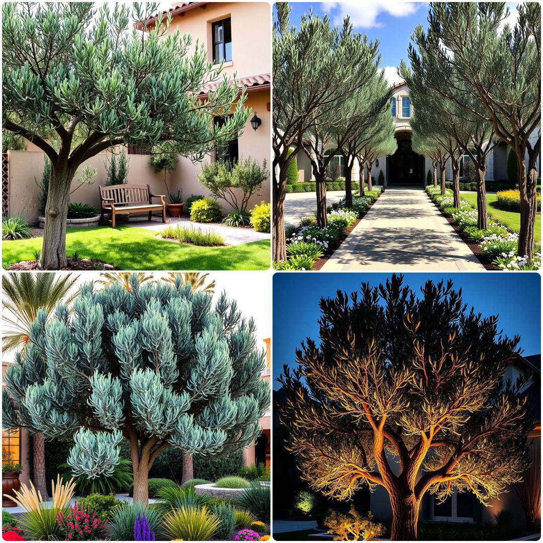 front yard olive tree landscape ideas