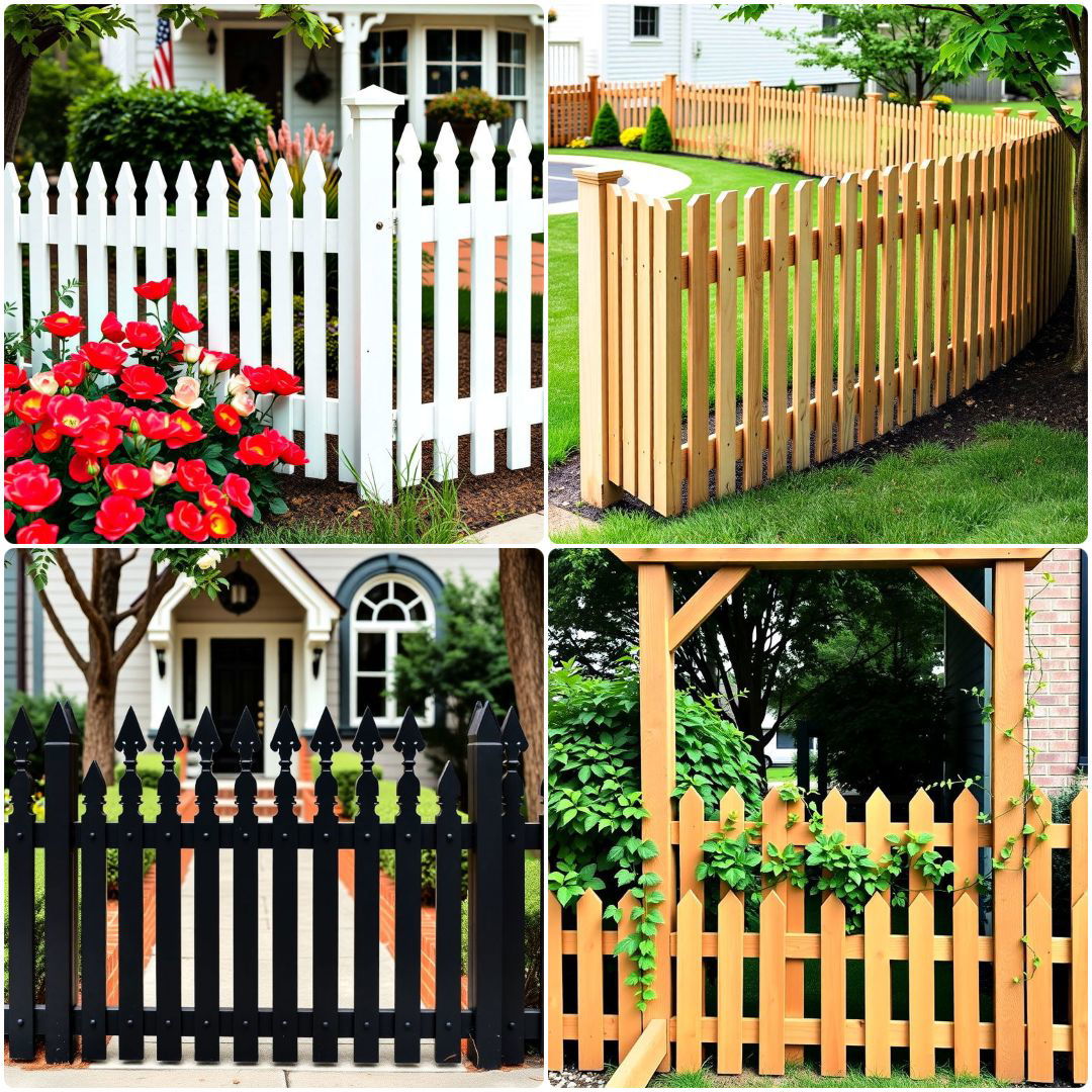 front yard picket fence ideas