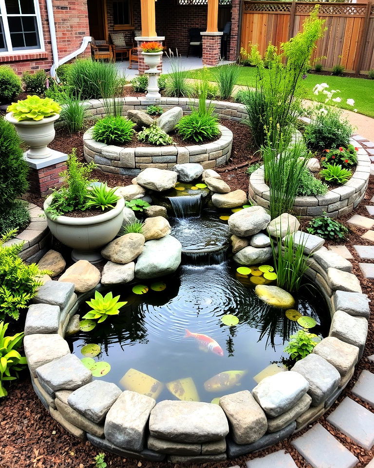 front yard raised pond design - 15 Front Yard Pond Ideas
