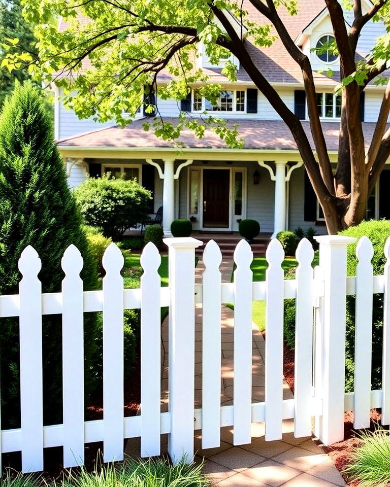 front yard scalloped picket fence - 15 Front Yard Picket Fence Ideas
