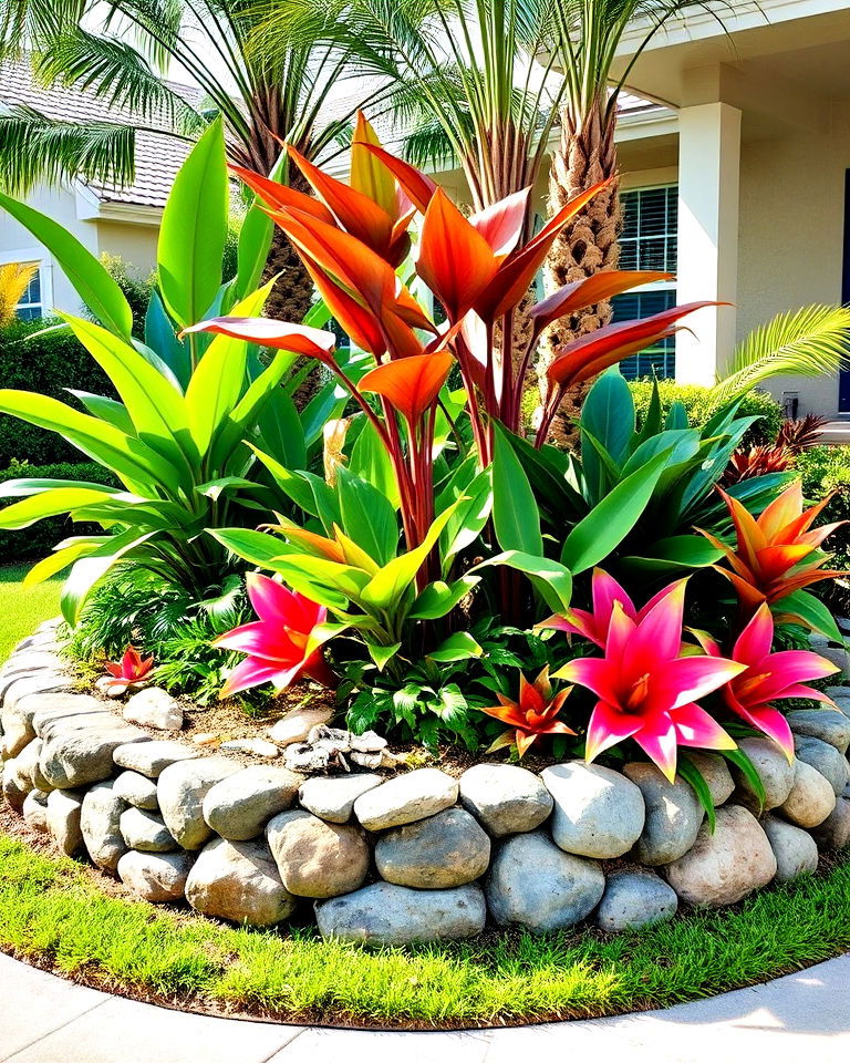 front yard tropical themed berm - 20 Front Yard Berm Ideas