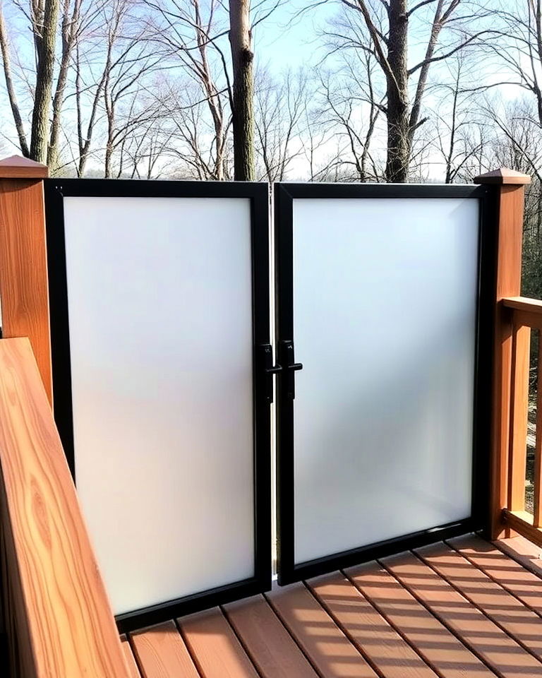frosted acrylic deck gate - 25 Deck Gate Ideas