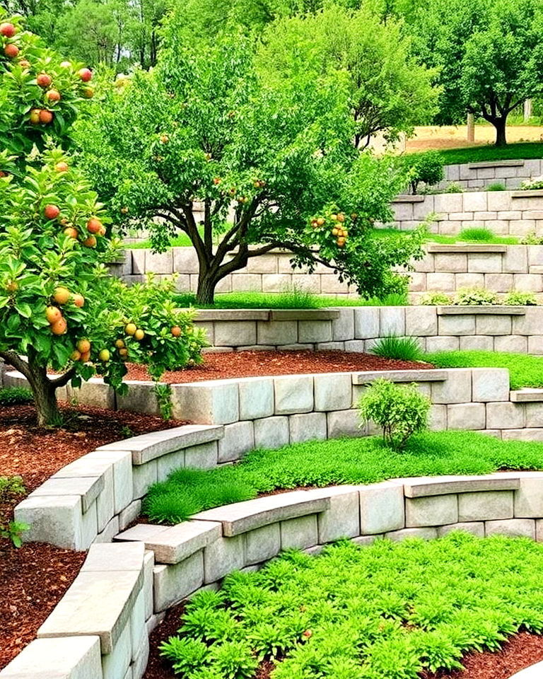 fruit tree terraces - 15 Hillside Terraced Garden Ideas