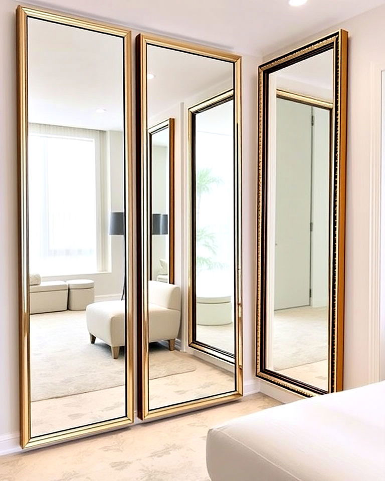 full length mirror grouping for maximum impact - 15 Mirror Collage Wall Ideas