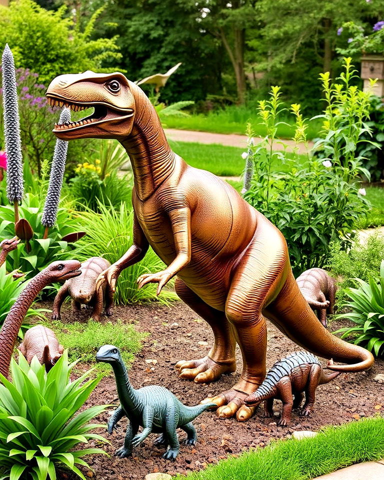fun dinosaur garden sculptures - 15 Dinosaur Garden Ideas