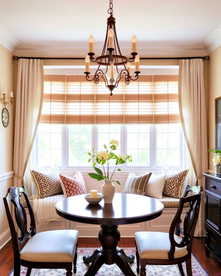 functional feature with window seat alcoves in dining room - 20 Dining Room Window Ideas