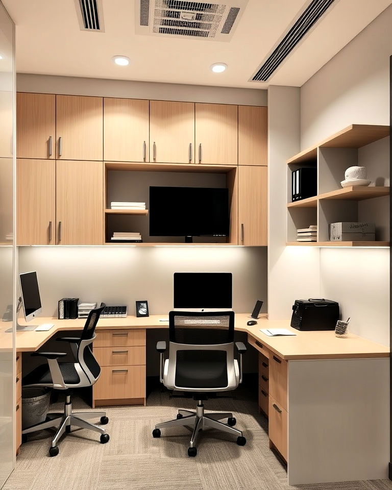 functional smart storage office - 25 Office Interior Design Ideas
