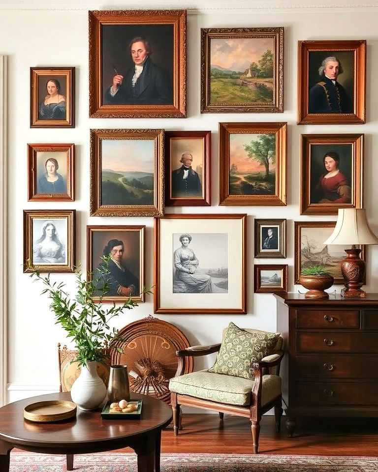 gallery walls for dark academia house - 25 Dark Academia House Ideas
