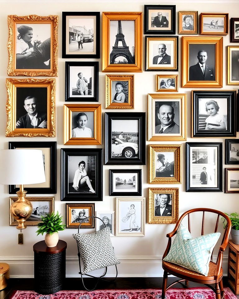 gallery walls with eclectic frames - 15 New Orleans-style Interior Decorating Ideas