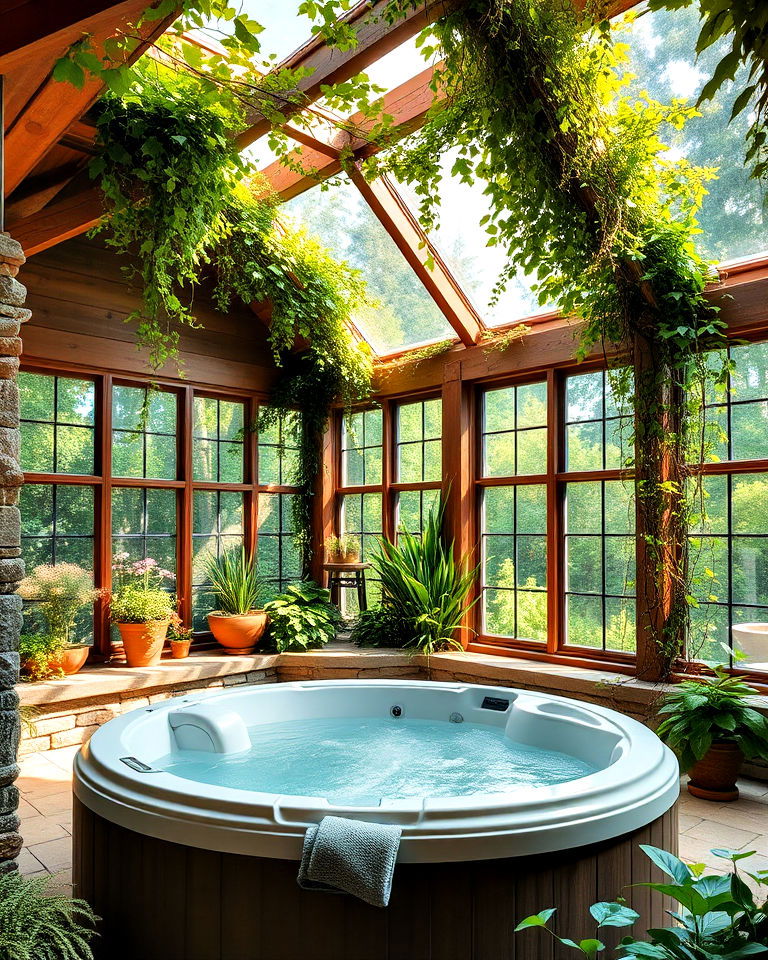 garden inspired hot tub room - 15 Hot Tub Room Ideas