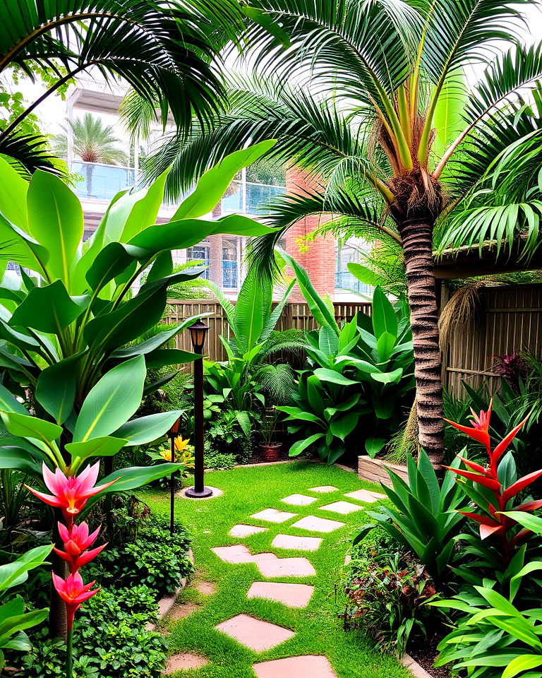 garden into a tropical retreat with lush plants - 20 Aesthetic Garden Ideas