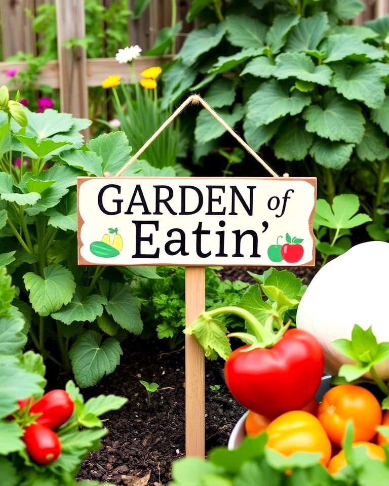 garden of eatin sign - 20 Garden Sign Ideas