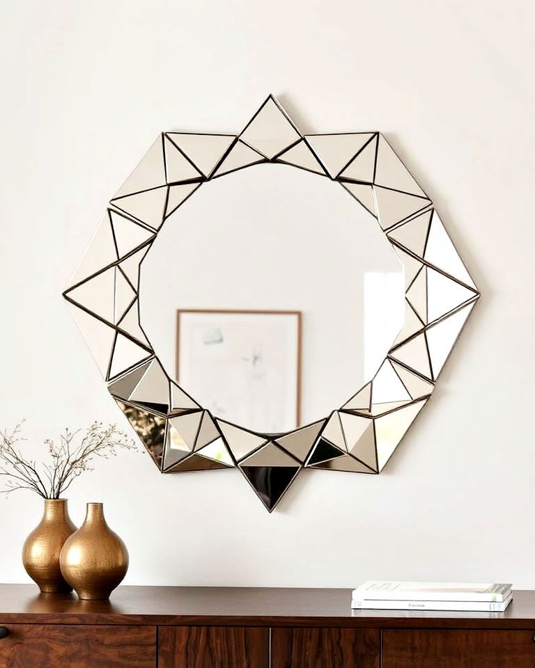 geometric mosaic mirrors to any room - 15 Mosaic Mirror Ideas