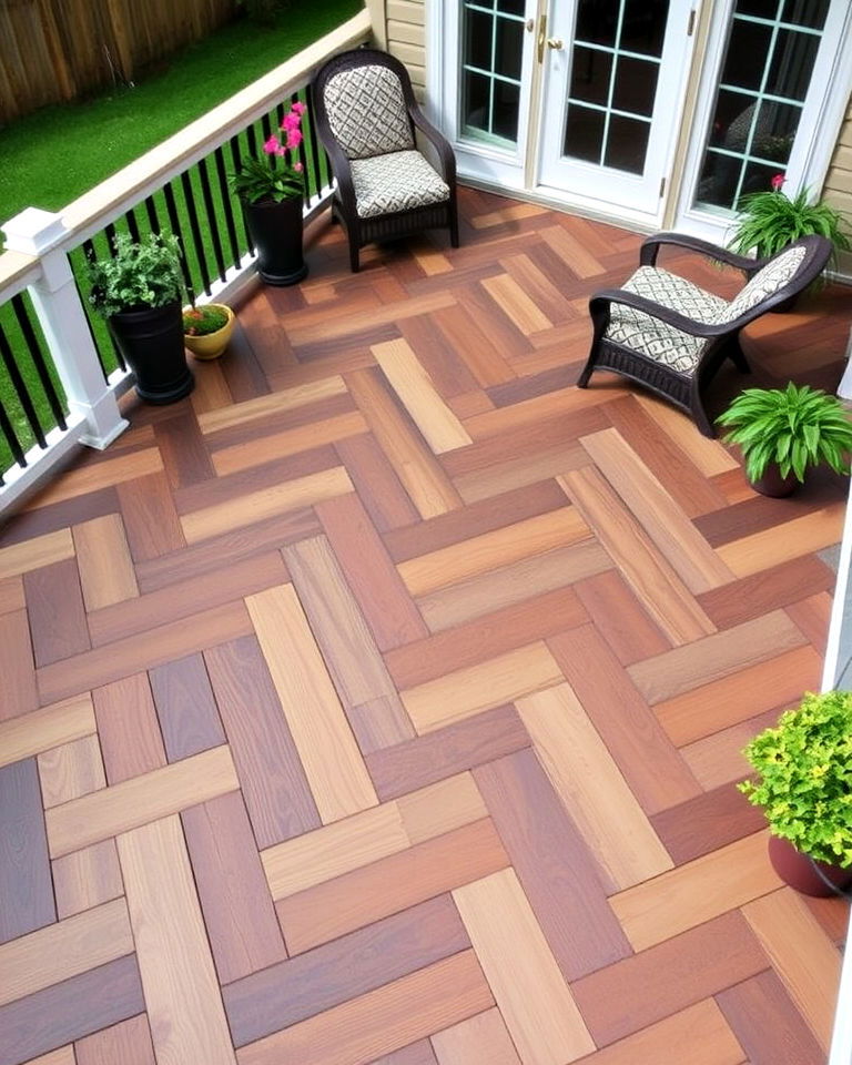 geometric pattern composite deck design - 25 Composite Deck Ideas