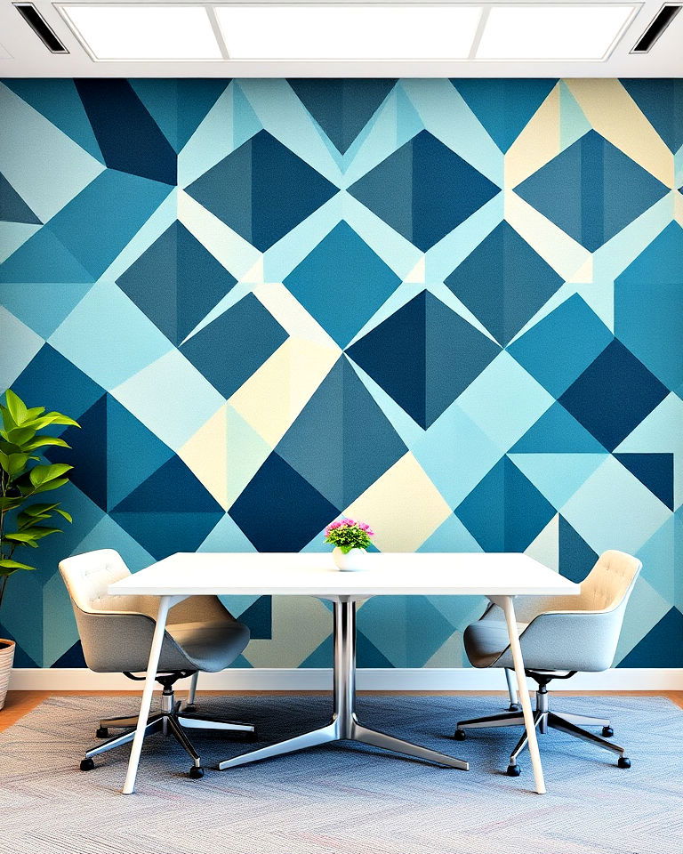 geometric pattern murals for office - 30 Office Wall Murals