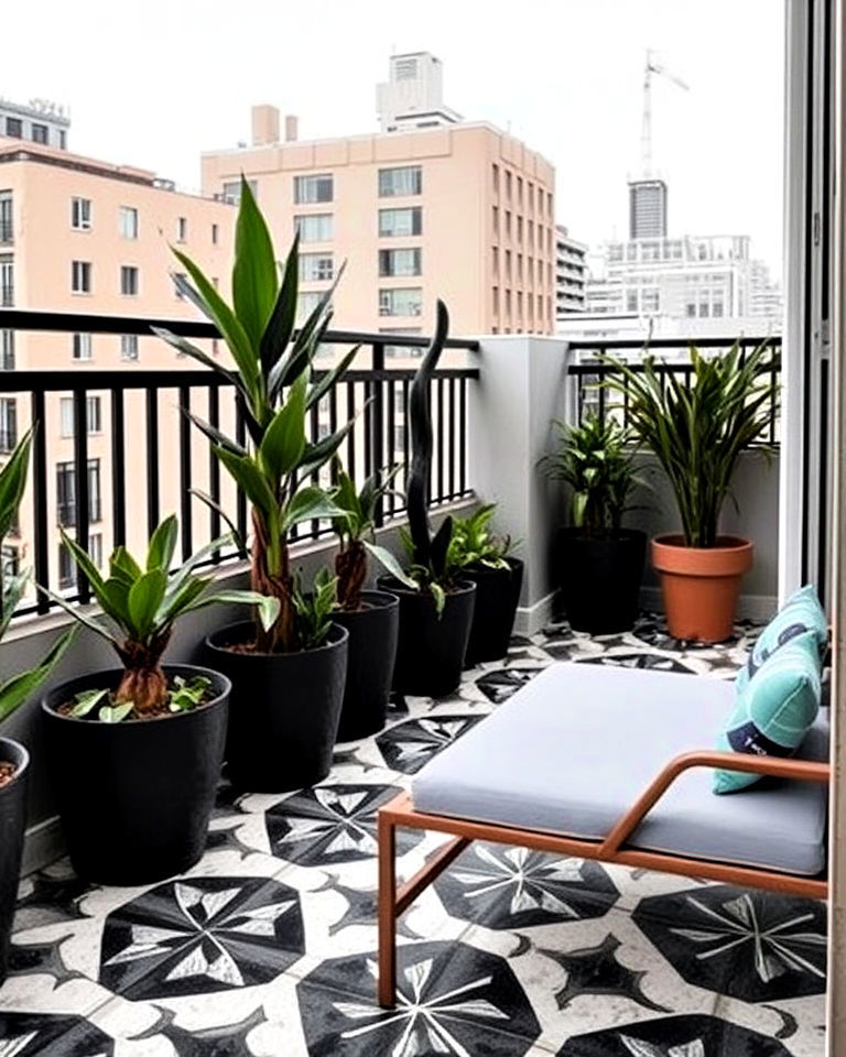 geometric patterned tiles for balcony - 20 Balcony Tiles Ideas