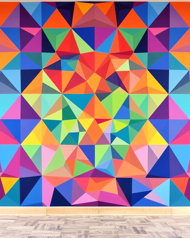 geometric patterns explosion math mural - 15 Math Mural Ideas