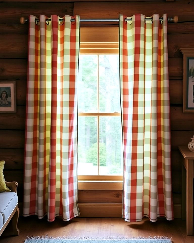 gingham curtains for a cottage inspired look - 15 Cabin Curtains Ideas
